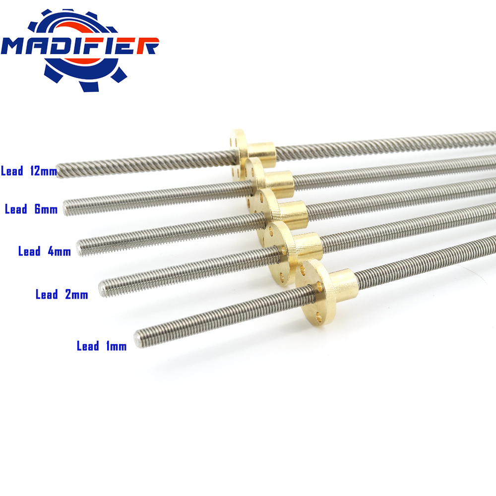 Lead Screw 8Mm - 304 الفولاذ المقاوم للصدأ T6 المسمار