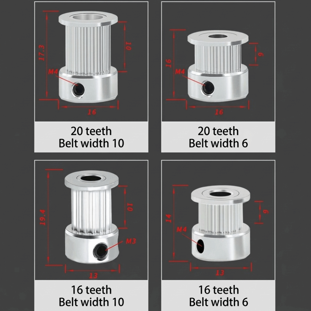 16T 20T GT2 بكرة توقيت بعرض حز - مراجعة Gt2 Pulley وسعره