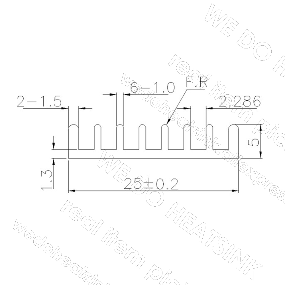 مشتت حراري أسود مقاس 25×25×5 م - مراجعة Aluminium Extrusion وسعره