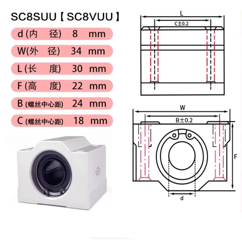 1 قطعة SCS6UU SCS8UU SCS10UU S - مراجعة Linear Rod 8Mm وسعره