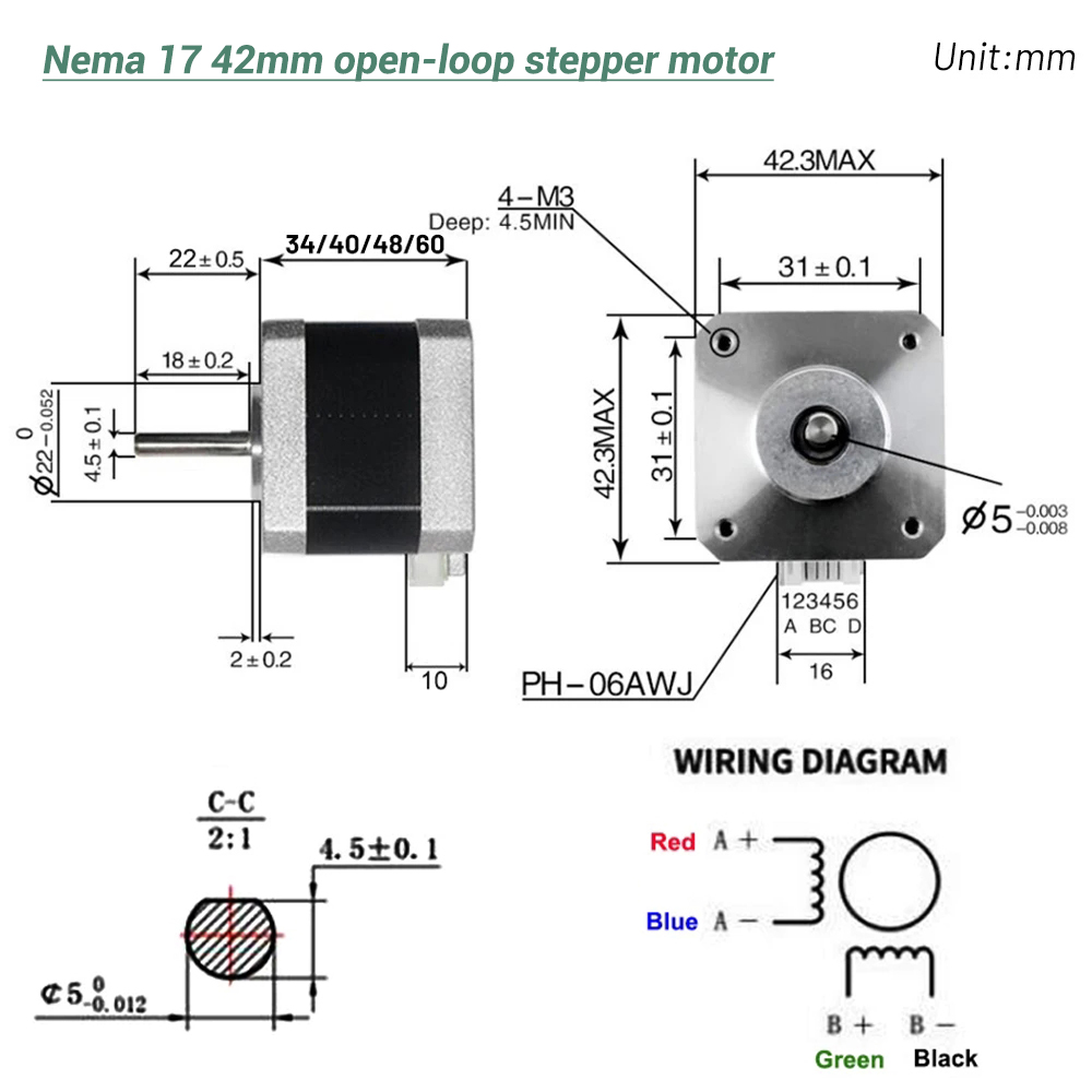 محرك متدرج Nema17 42 رباعي الأ - مراجعة Nema 17 Stepper وسعره
